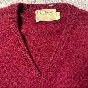 Vintage LL Bean Lambswool V Neck Sweater